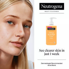Load image into Gallery viewer, Neutrogena Oil-Free Salicylic Acid Acne Fighting Face Wash - 9.1Oz: Hypoallergenic, Liquid, for Normal, Oily, Combination Skin