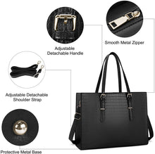 Load image into Gallery viewer, Laptop Bag for Women 15.6 Inch Laptop Tote Bag Leather Classy Computer Briefcase for Work Waterproof Handbag Shoulder Bag Women Business Office Bag
