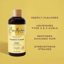 Load image into Gallery viewer, Strengthen & Restore Shampoo for Damaged Hair, Jamaican Black Castor Oil to Cleanse & Nourish Hair, 3.2 Fl Oz