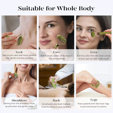 Load image into Gallery viewer, BAIMEI Icyme Gua Sha & Jade Roller Facial Puffiness and Redness Reducing Skin Care Routine, Self Care Gift for Men Women - Green
