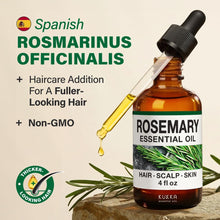 Load image into Gallery viewer, KUKKA Rosemary Essential Oils - 4 Fl Oz - for Hair, Skin, Diffuser, Aromatherapy & DIY Soap Making Scent