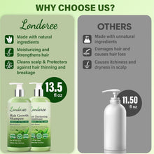 Load image into Gallery viewer, Rosemary Shampoo and Conditioner Set for Hair Growth – Biotin & Tea Tree Oil – Thickening & Strengthening Formula for Thinning Hair, Hair Loss, Scalp Therapy – 13.5 Fl Oz Each (400Ml)