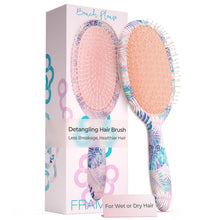 Load image into Gallery viewer, Pink Hair Brush Detangler, Detangling Hairbrush for Women, Wet Hair Brush for Girls, Hair Detangler Brush, Wet Hairbrush, Hairbrushes, Girls Hairbrush Detangler, Reduces Frizz - Floral