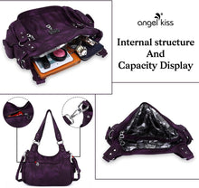 Load image into Gallery viewer, Large Purses and Handbags for Women Washed Faux Leather Crossbody Hobo Satchel Shoulder Handbag Tote Purse