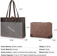 Load image into Gallery viewer, Genuine Leather Shoulder Tote Bag for Women Large Handbag Work Purse | Genuine Leather, Shoulder, Large, Work
