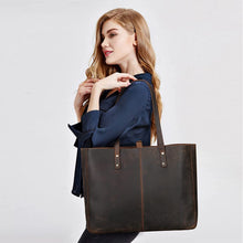 Load image into Gallery viewer, Genuine Leather Shoulder Tote Bag for Women Large Handbag Work Purse | Genuine Leather, Shoulder, Large, Work