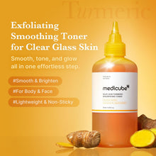 Load image into Gallery viewer, Kojic Acid Turmeric Smoothing Toner for Face & Body | Lightweight Toner for Balancing Uneven Skin Tone & Texture | Niacinamide, Glycolic Acid for Clear Glass Skin | 8.45 Fl.Oz