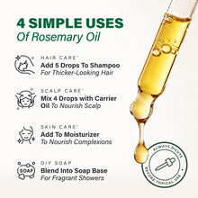 Load image into Gallery viewer, KUKKA Rosemary Essential Oils - 4 Fl Oz - for Hair, Skin, Diffuser, Aromatherapy & DIY Soap Making Scent