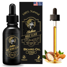 Load image into Gallery viewer, Beard Oil for Men | All Natural, Organic Beard & Mustache Growth Oil for Mens | 1 Fl Oz Pack of 1, Made in USA | Gifts for Men, Boyfriend| Husband | Citrus Scented Beard Softener for Men