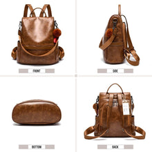 Load image into Gallery viewer, Women Backpack Purse PU Leather Anti-Theft Casual Shoulder Bag Fashion Ladies Satchel Bags