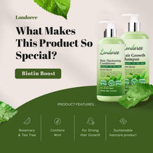 Load image into Gallery viewer, Rosemary Shampoo and Conditioner Set for Hair Growth – Biotin & Tea Tree Oil – Thickening & Strengthening Formula for Thinning Hair, Hair Loss, Scalp Therapy – 13.5 Fl Oz Each (400Ml)