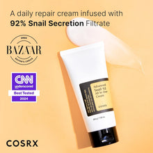 Load image into Gallery viewer, Snail Mucin 92% Moisturizer, Daily Repair Face Gel Cream Tube Type for Dry, Sensitive Skin, Not Tested on Animals, No Parabens, No Sulfates, No Phthalates, Korean Skin Care (3.52 Fl Oz / 100G)
