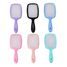 Load image into Gallery viewer, Tangled Hair Comb Detangling Hair Brush Massage Combs Hollow Out Wet Curly Hair Brushes Comb Salon Hair Styling Tools(Purple)