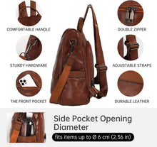 Load image into Gallery viewer, Women Backpack Purse PU Leather Anti-Theft Casual Shoulder Bag Fashion Ladies Satchel Bags
