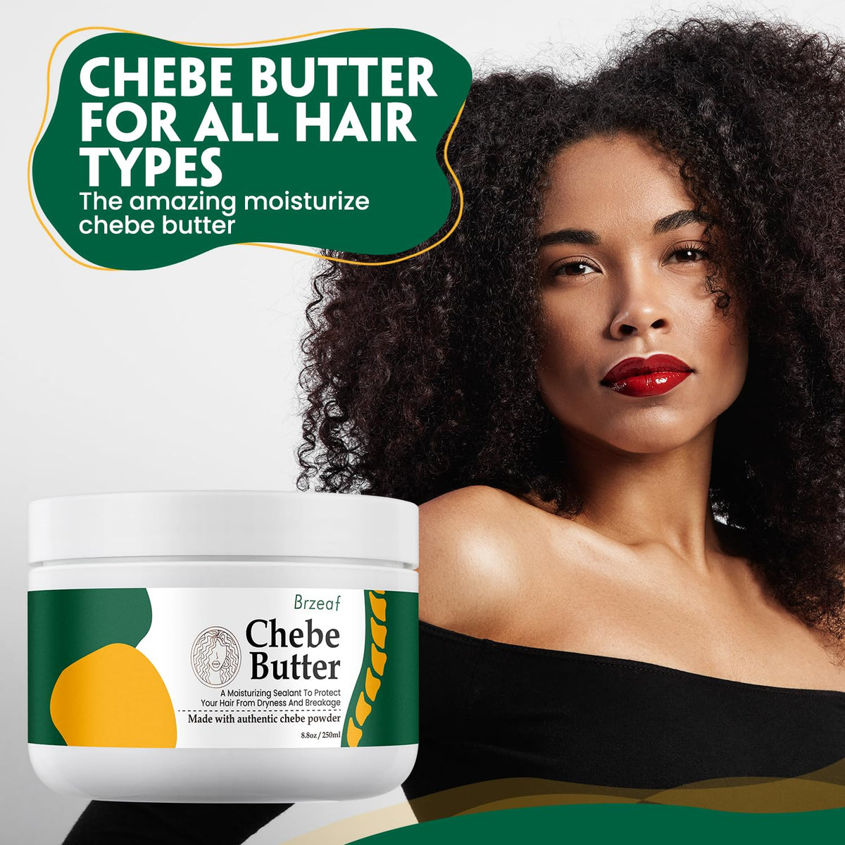Chebe Hair Butter, 8.8 Oz - Repairs Fragile Hair, Promotes Growth & Strengthening, Natural Ingredients, for All Hair Types, Unisex, Adult Department, General Public