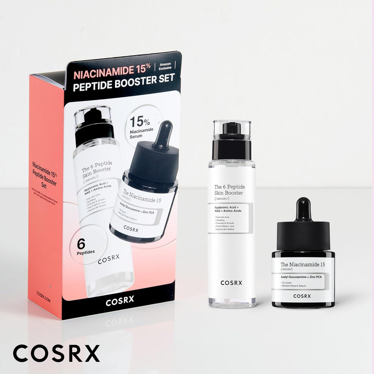 Niacinamide 15% Peptide Booster Set - Amazon Exclusive - Korean Skin Care Set, Gift Sets, Niacinamide Serum, Face Serum