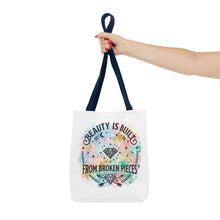 Load image into Gallery viewer, Beauty Is Built From Broken Pieces Tote Bag - Radiant Haven
