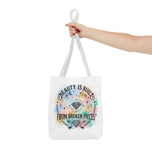 Load image into Gallery viewer, Beauty Is Built From Broken Pieces Tote Bag - Radiant Haven
