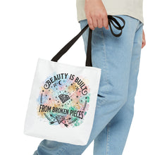 Load image into Gallery viewer, Beauty Is Built From Broken Pieces Tote Bag - Radiant Haven
