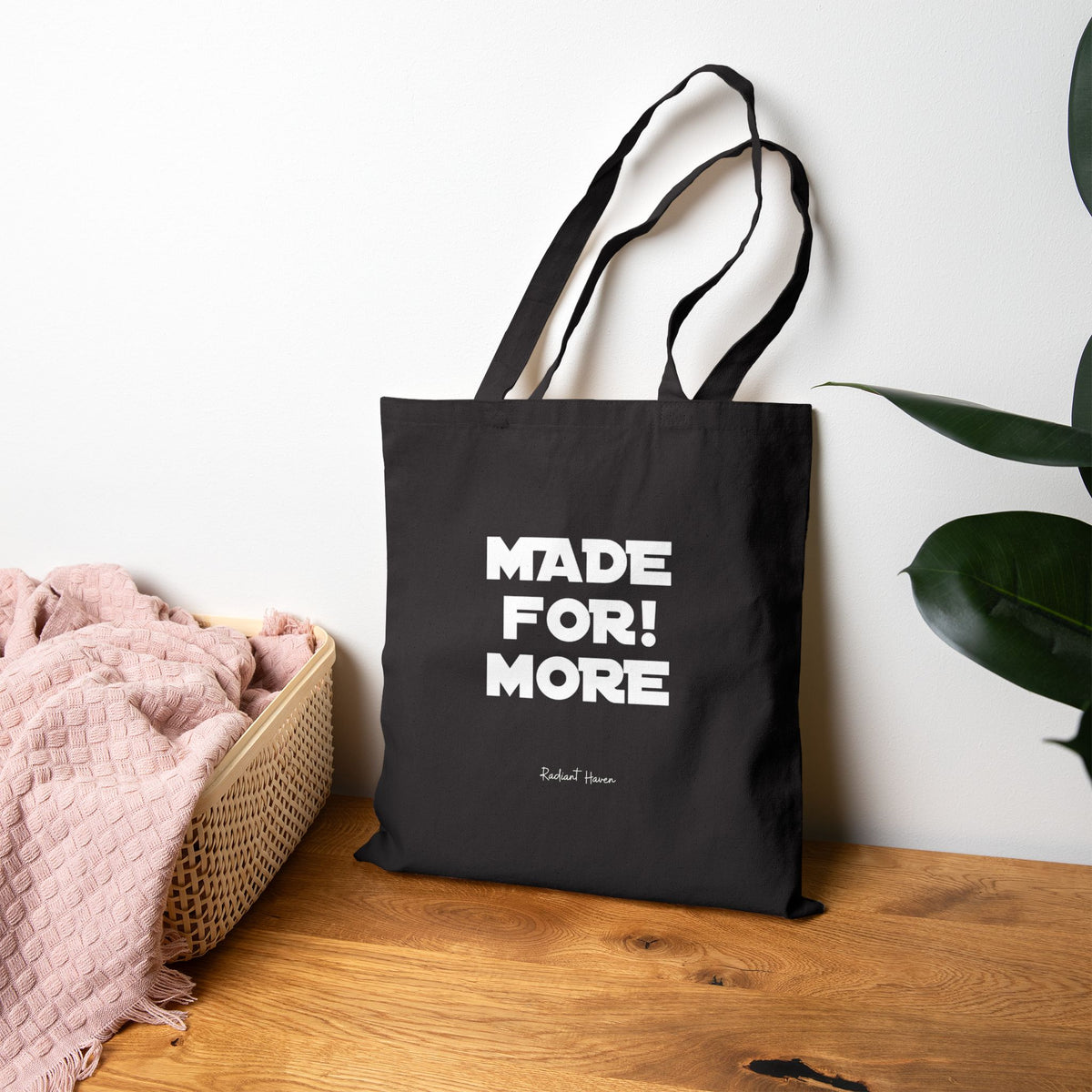 Tote Bag — "Made For More" Canvas Tote, Inspirational Everyday Shopper