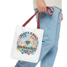 Load image into Gallery viewer, Beauty Is Built From Broken Pieces Tote Bag - Radiant Haven
