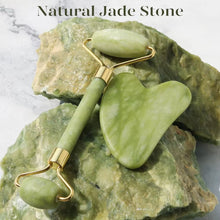 Load image into Gallery viewer, BAIMEI Icyme Gua Sha &amp; Jade Roller Facial Puffiness and Redness Reducing Skin Care Routine, Self Care Gift for Men Women - Green
