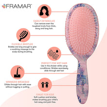 Load image into Gallery viewer, Pink Hair Brush Detangler, Detangling Hairbrush for Women, Wet Hair Brush for Girls, Hair Detangler Brush, Wet Hairbrush, Hairbrushes, Girls Hairbrush Detangler, Reduces Frizz - Floral

