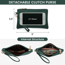 Load image into Gallery viewer, Laptop Bag for Women, Fashion Computer Tote Bag Large Capacity Handbag, Leather Shoulder Bag Purse Set, Professional Business Work Briefcase for Office Lady, 2Pcs, 15.6-Inch, Deepgreen
