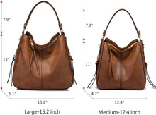 Load image into Gallery viewer, Hobo Crossbody Bags for Women Designer Faux Leather Hobo Handbags Retro Large Size Shoulder Bag Bucket Purse
