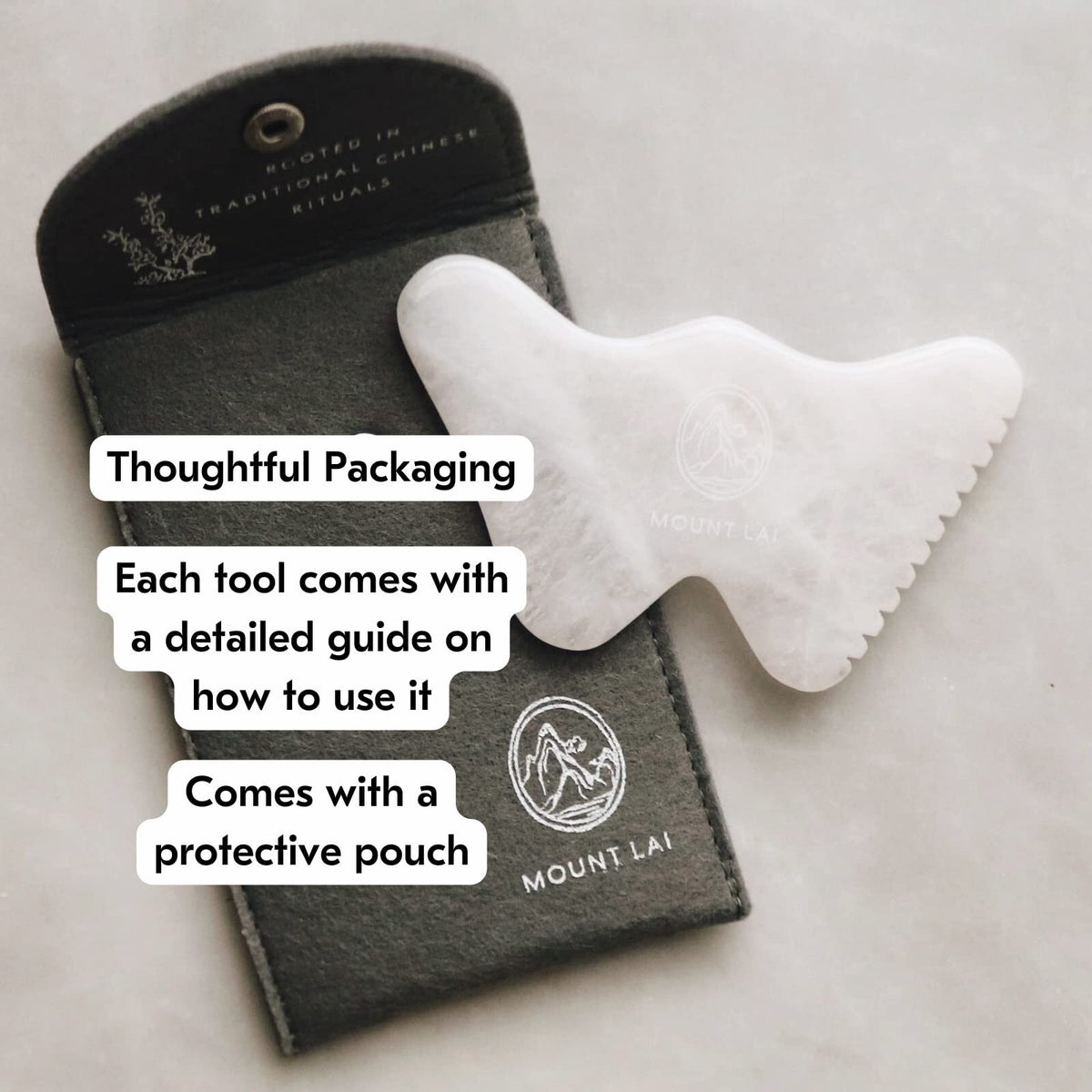 Mount Lai - the Vitality Qi White Jade Gua Sha Sculpting Tool | Face Sculptin...