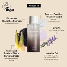 Load image into Gallery viewer, Wonder Black Rice Hyaluronic Toner, Deep Hydration, Glass Skin, Hyaluronic Acid, Lavender Oil, Skin Plumpling, Korean Skincare, Vegan, Cruelty-Free, 10.1 Fl.Oz
