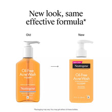 Load image into Gallery viewer, Neutrogena Oil-Free Salicylic Acid Acne Fighting Face Wash - 9.1Oz: Hypoallergenic, Liquid, for Normal, Oily, Combination Skin
