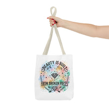 Load image into Gallery viewer, Beauty Is Built From Broken Pieces Tote Bag - Radiant Haven

