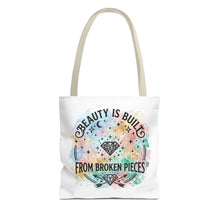 Load image into Gallery viewer, Beauty Is Built From Broken Pieces Tote Bag - Radiant Haven
