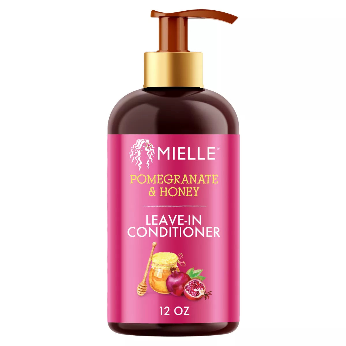 Mielle Organics Pomegranate & Honey Leave-In Conditioner - 12 Fl Oz: for Textured & All Hair Types, Cream Form