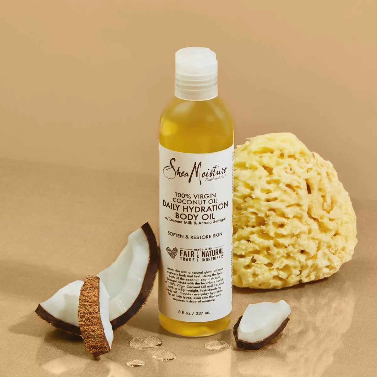 Sheamoisture Daily Hydration Coconut Body Oil - 8 Fl Oz: Whole Body Application, Combination & Dry Skin, Paraben-Free