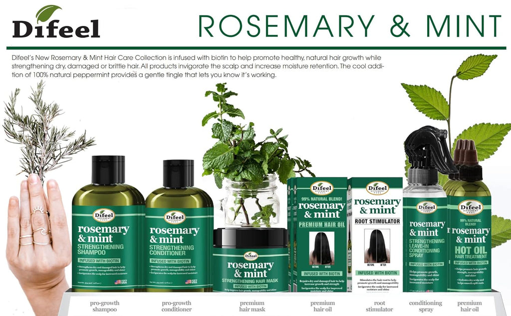 Rosemary and Mint Hair Strengthening Shampoo 12 Oz & Conditioner with Biotin 12 Oz 2-PC Boxed Set - Sulfate Free Shampoo & Conditioner, Paraben Free