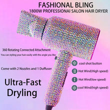 Load image into Gallery viewer, Hair Hot Tools Set Rhinestone Flat Iron Heating Comb Hair Blow Dryer Set Beauty Hair Hot Tools Set for Hair Stylist
