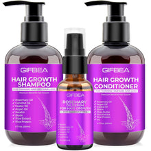 Load image into Gallery viewer, Hair Growth Shampoo and Conditioner Set with Rosemary, Biotin, Argan, and Castor Oils for Thinning, Damaged, Curly Hair

