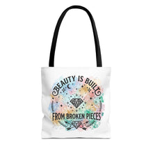 Load image into Gallery viewer, Beauty Is Built From Broken Pieces Tote Bag - Radiant Haven
