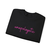 Load image into Gallery viewer, Unapologetic Crewneck Sweatshirt – "Becoming Her Unapologetically" Inspirational Sweatshirt
