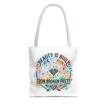 Load image into Gallery viewer, Beauty Is Built From Broken Pieces Tote Bag - Radiant Haven
