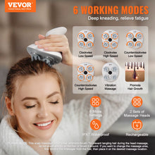 Load image into Gallery viewer, Succebuy Electric Scalp Massager Rechargeable Head Massager Hair Growth Waterproof Portable Kneading Electric Scalp Scratcher
