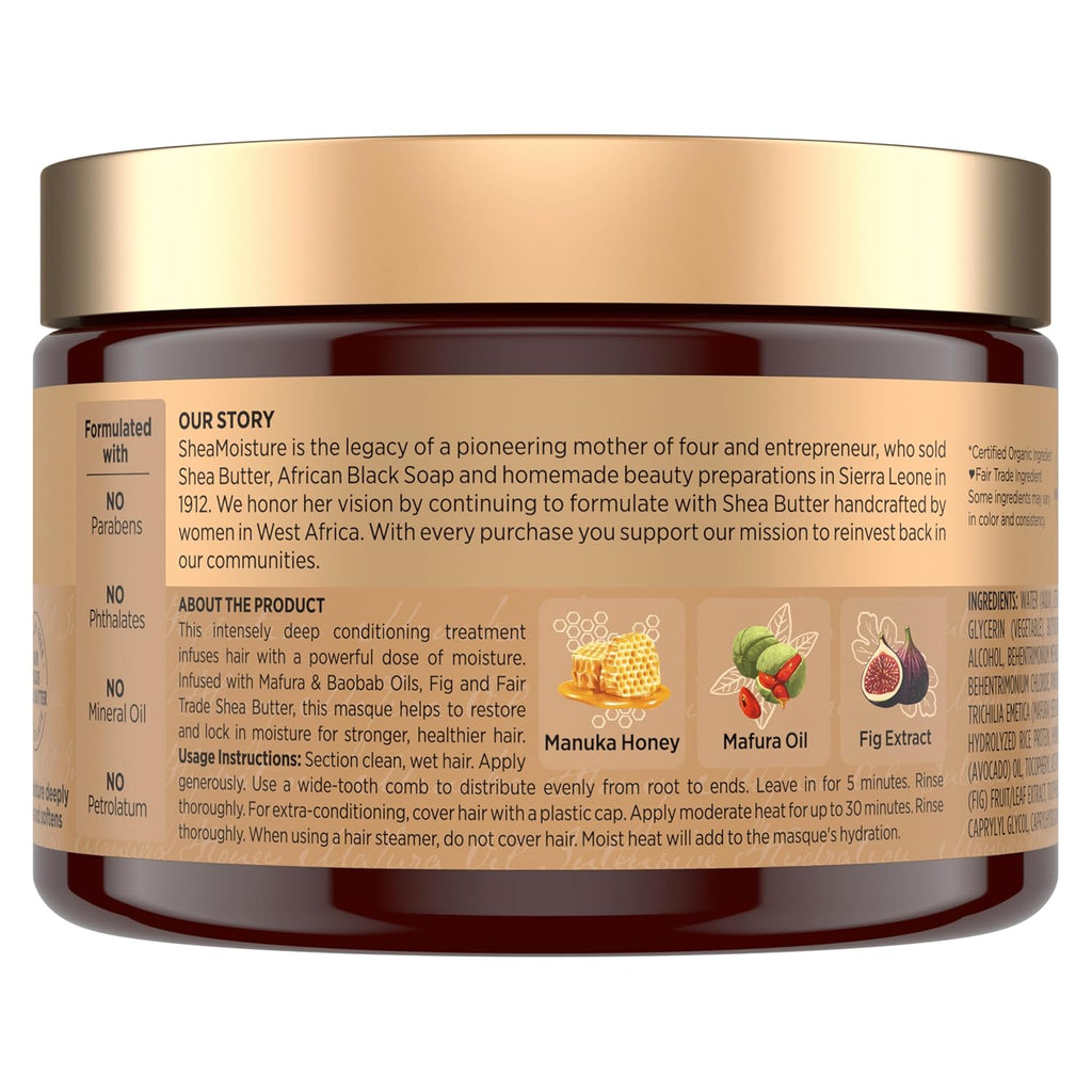 Intensive Hydration Hair Masque Manuka Honey & Mafura Oil for Dry, Damaged Hair