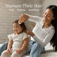 Load image into Gallery viewer, Wooden Baby Hair Brush &amp; Comb Set - Pack of 3, Oval - Natural Goat Hair Bristles &amp; Soft Bristle Brush - Gentle Scalp Massage &amp; Cradle Cap Comb - for Newborns &amp; Toddlers, Baby Grooming Kit

