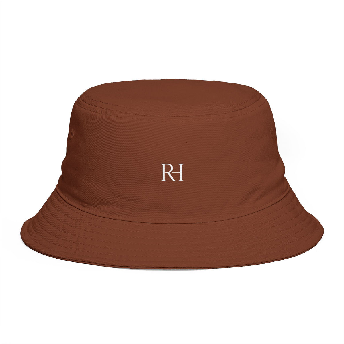 Minimal Monogram Bucket Hat — R|I Embroidered Rust Fashion Hat
