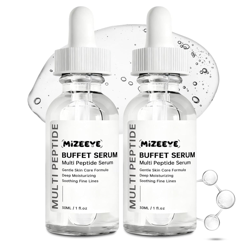 Peptides Serum for Face, 2 PCS Buffet Multi Peptide Face Serum for Anti-Aging, Moisturizing, Fine Lines & Acne.