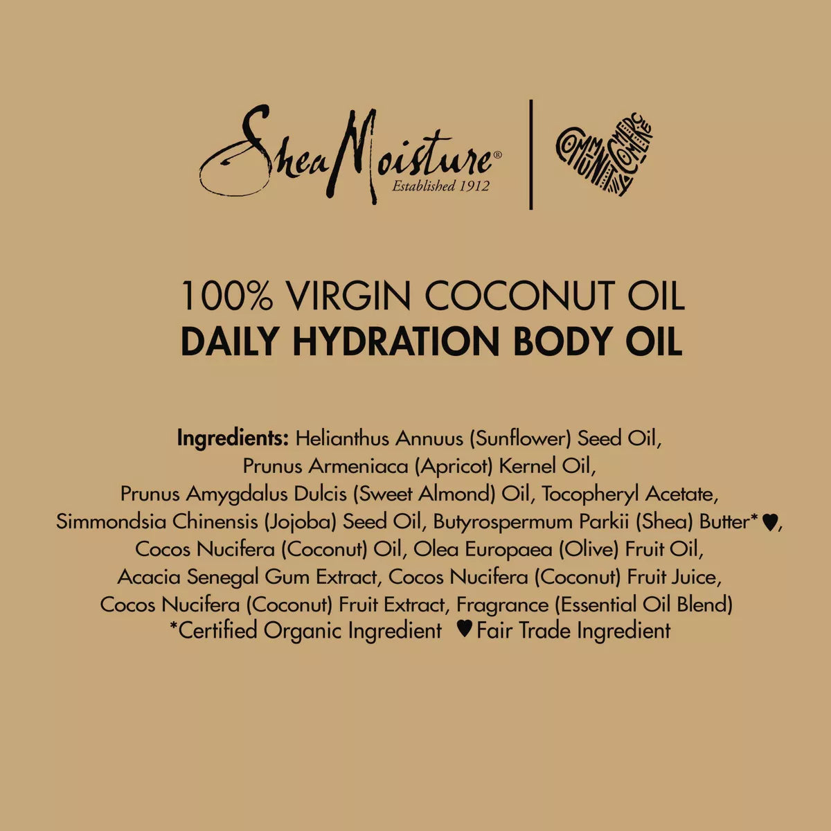 Sheamoisture Daily Hydration Coconut Body Oil - 8 Fl Oz: Whole Body Application, Combination & Dry Skin, Paraben-Free