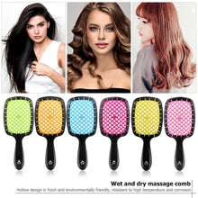 Load image into Gallery viewer, Tangled Hair Comb Detangling Hair Brush Massage Combs Hollow Out Wet Curly Hair Brushes Comb Salon Hair Styling Tools(Purple)
