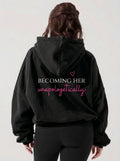 Unapologetic Script Hoodie — Women's Empowerment White Pullover